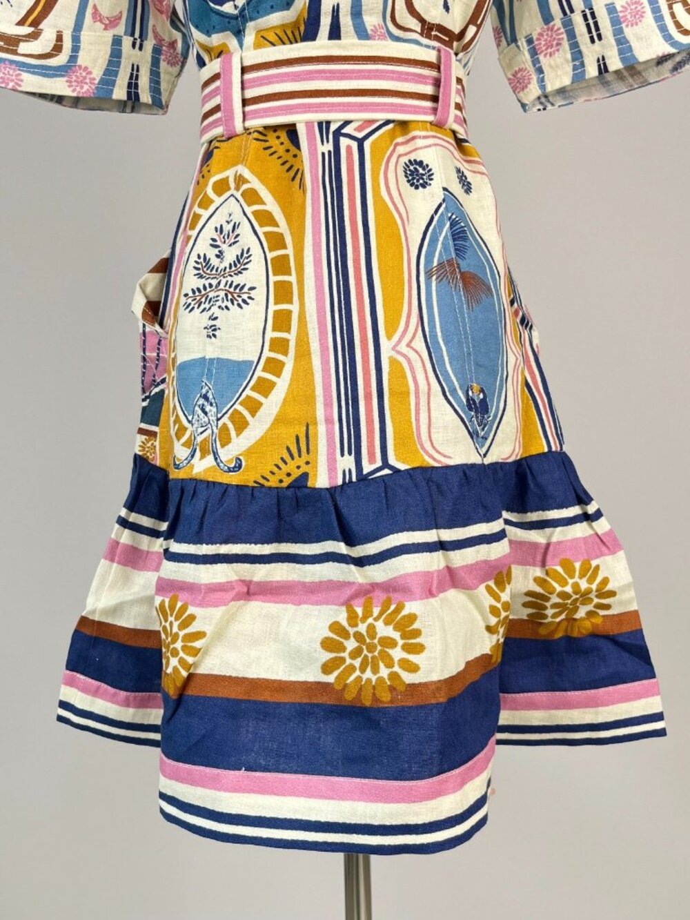 FARM Rio Multicolor Printed Mini Dress — Blue, Pink, Cream, Gold - Picture 10 of 16